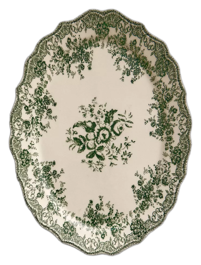 TRAVESSA DE CERÂMICA COM ESTAMPA FLORAL